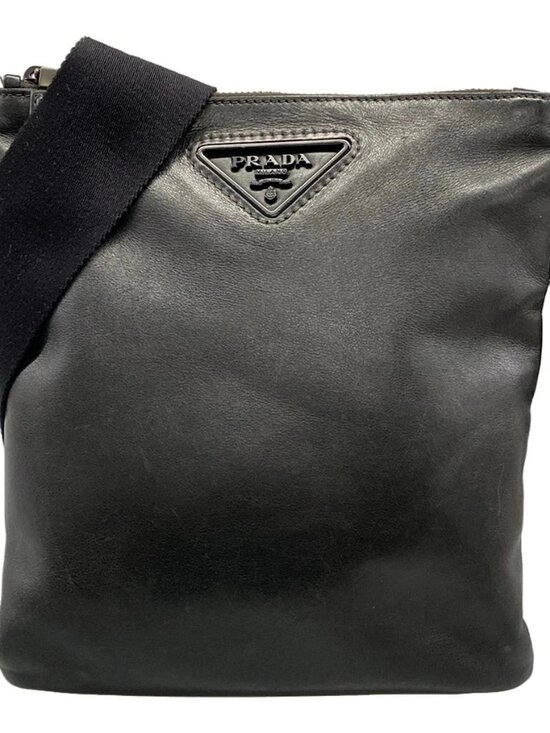 Prada Handbags - PRADA Black Leather Shoulder Bag